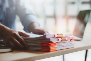 Legal documents being stored